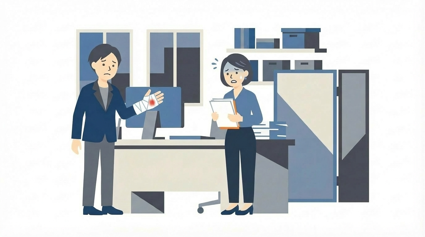 労災発生のイラスト